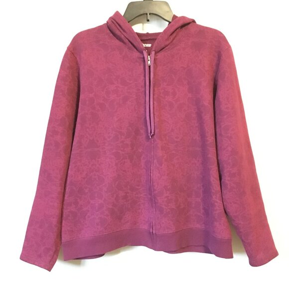 Hanes Burgundy Rococo Print Drawstring Sweater Hoodie - Picture 3 of 16